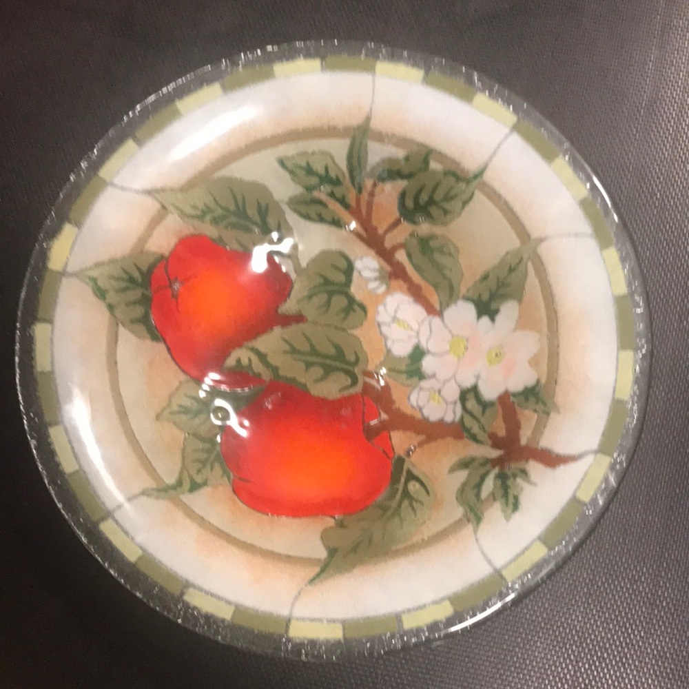 Peggy Karr signed 10.5 inch apple blossom bowl retired